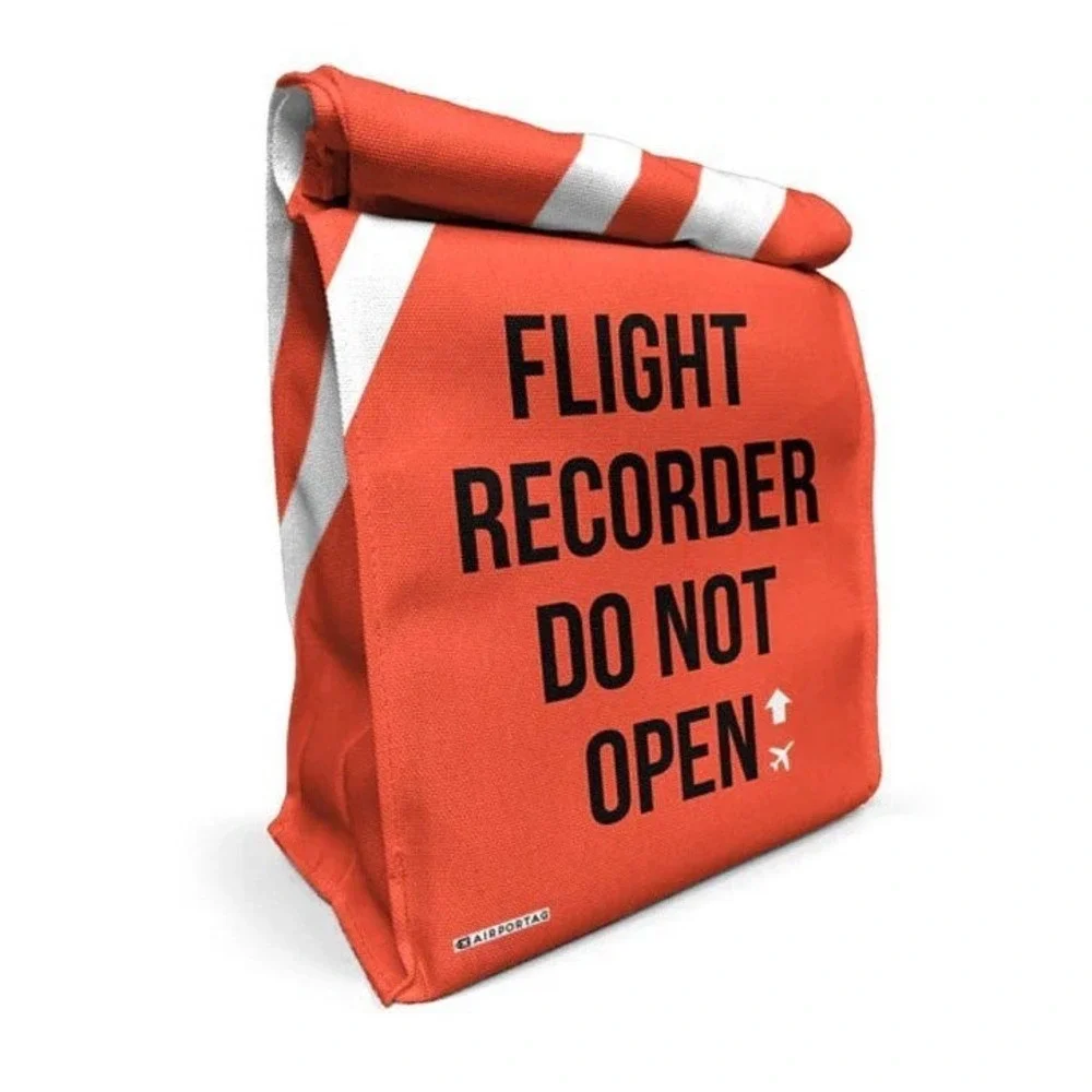 Airportag Flight Recorder Do Not Open Insulated Lunch Bag - Orange - 12